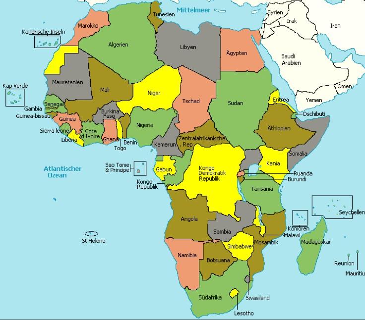 Afrika: ein Kontinent, kein Land 54 Länder, 2000 Sprachen Top 10 Länder: 75% BIP SSA ohne Südafrika: BIP gleich Kanada Ostafrika: 20 Länder, BIP gleich Schweiz Schwächen/Hindernisse: -Nordafrika: