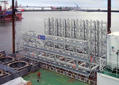 Vorrichtungsbau für den Transport von Windenergieanlagen und deren Bauteilen Secondary Steel für Offshore-Bauwerke