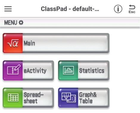 Displaymodus der ClassPad App Die ClassPad App hat zwei Displaymodi: einen Mobilen Modus und