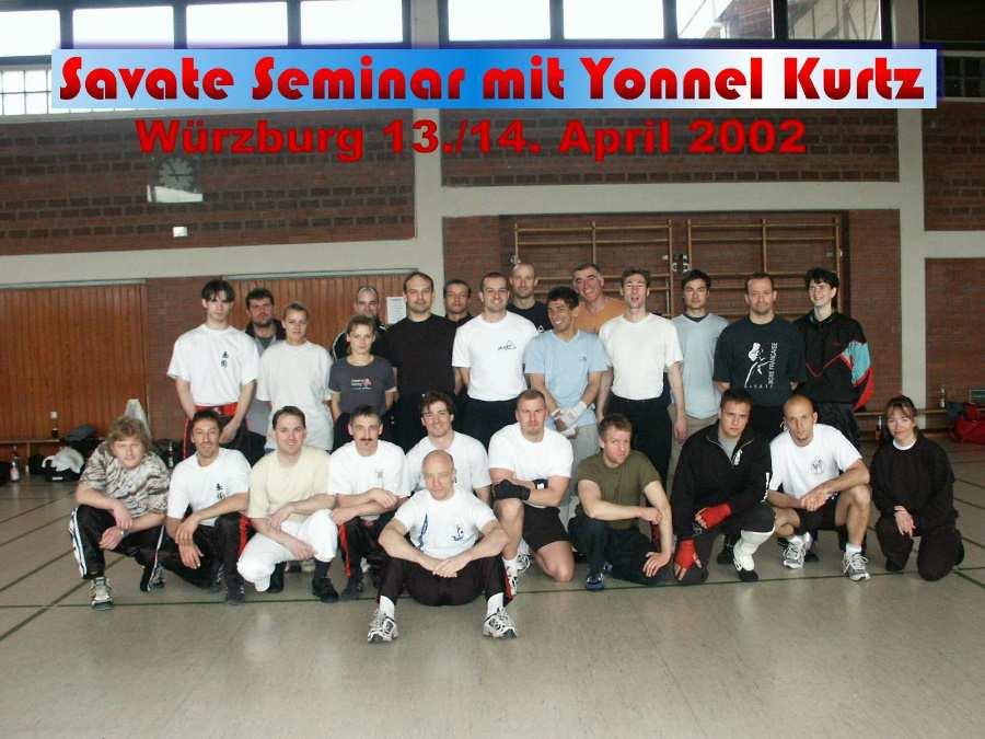 Im Jahre 2002 rückte eine große Mannschaft aus nach Würzburg, um mit einem absoluten Profi im französischen Kickboxen, dem SAVATE zu trainieren.
