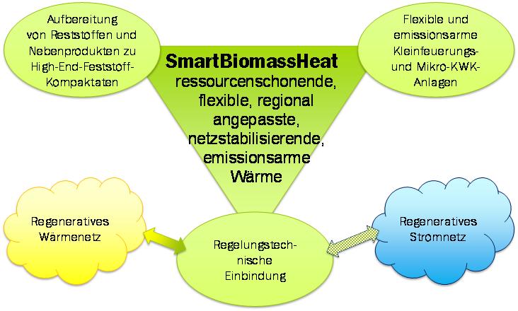 Intelligente Biomasseheiztechnologien Die zukünftige Wärmeversorgung mit biogenen Festbrennstoffen muss viel effizienter, flexibler und besser auf ein erneuerbares Gesamtsystem abgestimmt, also