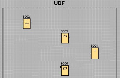 Tutorial 3.5 Arbeitsbeispiel UDF-Editor: 3.5.7 Blöcke verbinden Verbinden Sie nun die Blöcke untereinander, wie Sie es vorher geplant haben.