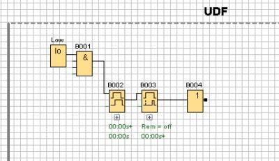 Nachschlagen 5.5 UDF (nur 0BA7 und höher) Ausgänge die maximal zulässige Anzahl überschreitet, erstellt LOGO!Soft Comfort keine weiteren Eingänge oder Ausgänge mehr. LOGO! Soft Comfort erstellt die UDF und öffnet sie im UDF-Editor: 5.