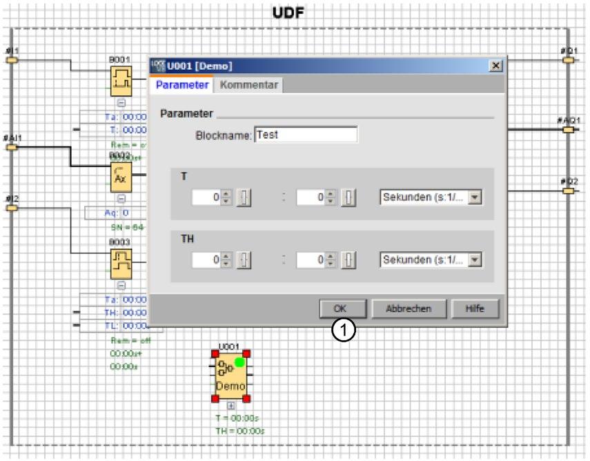 Nachschlagen 5.5 UDF (nur 0BA7 und höher) Benutzerdefinierter Name für einen UDF-Block Sie können auch einen benutzerdefinierten Namen für eine UDF konfigurieren.