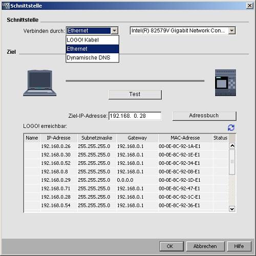 Bedienoberfläche 2.8 Menüleiste Ethernet-Verbindungen (Seite 112) Parameter-VM-Zuordnung (Seite 123) Optionen (Seite 137) 2.8.5.