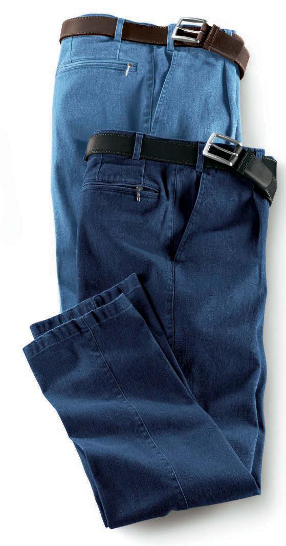 elastisch 3 Schnitte strapazierfähig 1 Macht das Reisen entspannter: die bequeme Traveller-Jeans. In den 6 Taschen, 3 davon sind mit Reißverschluss verschließbar, lässt sich vieles sicher verstauen.