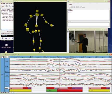 Informatik und Multimedia Abb. 1: Annotation eines Videos, das parallel als Motion-Capture-Datei vorlag. ihre Verlaufsspur im Raum dargestellt werden.