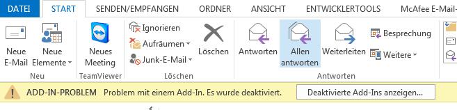 10.3.3 Outlook 2013: AddIn verzögert den Start von Outlook Ab Outlook 2013 wird die Verzögerung für das Laden des AddIns gemessen.