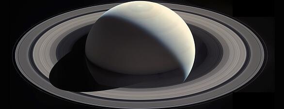 Saturn der Ringplanet Mittlerer Abstand zur Sonne: 9,55 AE Bahnexzentrizität: 0,06 Umlaufdauer: 29,5 Jahre Neigung der Bahnebene gegen Ekliptik: 2,5 Grad Rotationsperiode: 10h 39min = 0,44 Tage