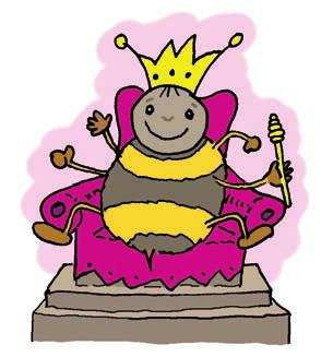 Wie nennt man die größte Biene im Stock? O Bienenpräsidentin N Bienenkanzlerin E Bienenkönigin 4. Was füllen Bienen in die sechseckigen Waben?