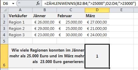 Es sind bis zu 127 Bereich/Kriterien-Paare zulässig.