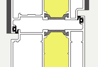 1,0 W/m2K in der Ausführung 36 mm Füllungsstärke Profilquerschnitt am Beispiel einer D I Eeinseitig