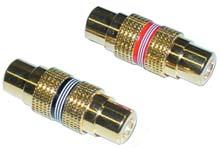Cinch-Doppel-Stecker - vergoldet Cinch twin plug - gold-plated - geeignet zur Verlängerung zweier Cinch-Kabel - suitable for extending two cinch cables -