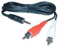 Klinken-Cinch-Adapterkabel Jack-cinch adapter cable Klinken-Stecker 2,5 mm auf 2x Cinch-Kupplung (Audio). Jack plug 2,5 mm to 2x female Cinch (audio).