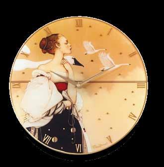 Michael Parkes Pale Swan * Wanduhr / Glas Clock / Glass ø 30,5 cm