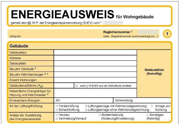 EnEV 2014 Praxis-Dialog: Energieausweis Bestand: Energieträger und Registriernummer 2.