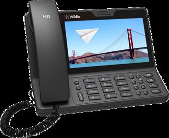 Wildix IP-Telefone WP600ACG Android 4.2 OS Touchscreen 2MP Webcam Bluetooth 2.0 USB 2.0 Farbdisplay 7-Zoll, 1024*600 Presence & Chat 2 x Gigabit-Ports 10/100/1000 WebRTC-Videokonferenz 802.