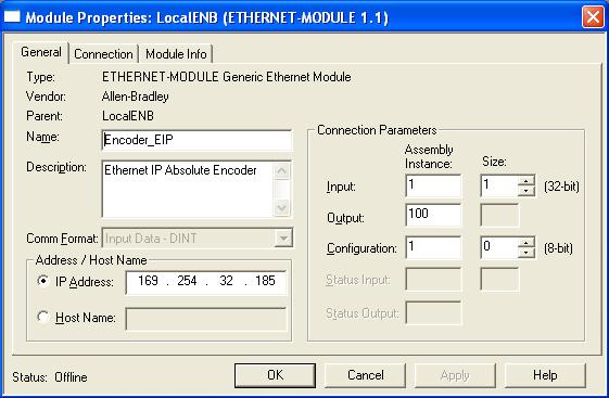 9.1.1. Generic Ethernet Module konfigurieren Assembly Instance auswählen (siehe