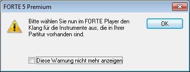 Es öffnet sich der "Instrument hinzufügen"-dialog: Wenn Sie den FORTE-Player über VST nutzen, werden Sie im Anschluss aufgefordert ein Instrument für Ihre hinzugefügte Spur