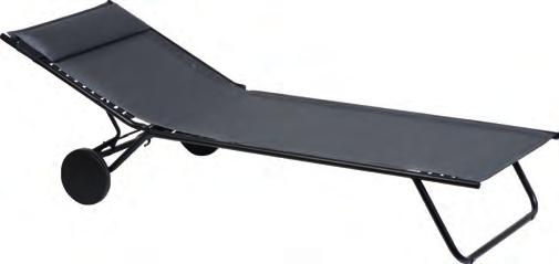 499. LIEGE SIESTA L PLUS mit Gummischnürung, Rückenteil verstellbar, 203 x 73 x 85 cm, Liegeflächen-Höhe 37 cm Gestell / Batyline