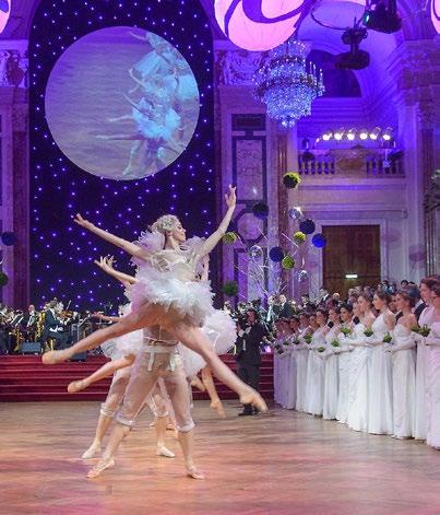 00 Uhr Eröffnung der Feststiege Tänzerinnen und Tänzer des Wiener Staatsballetts Fanfare und Zeitvariationen /Pavel Singer 20.00 Uhr Galadinner 21.