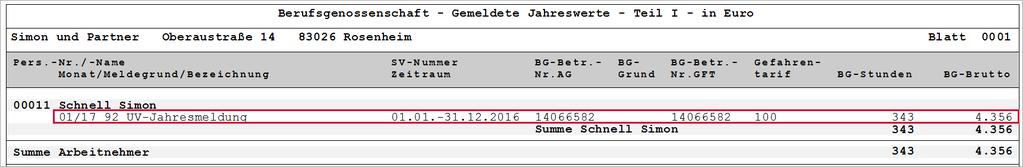 Seite 16 UV-Jahresmeldung (Meldung 92) Die