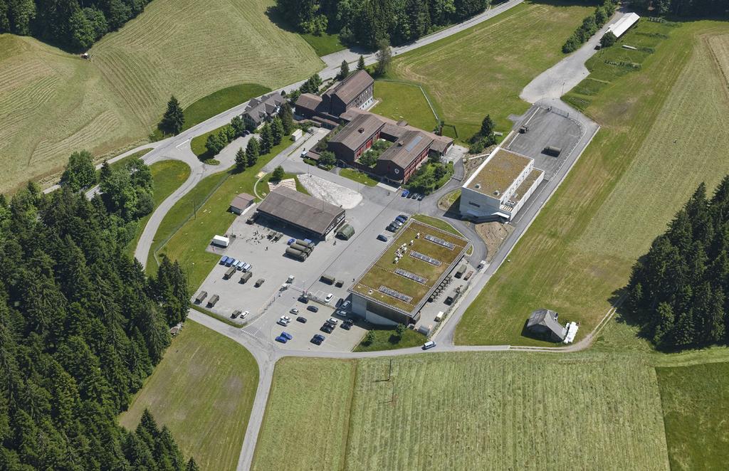 Jassbach, Ausbau Waffenplatz Investitionen: 17 Millionen Franken Nutzung: ab 2018 Luftaufnahme Waffenplatz Jassbach Auf dem Waffenplatz Jassbach werden die Rekrutinnen und Rekruten in der