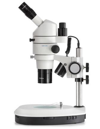 Stereo-Zoom-Mikroskop OZS-5 04 OZS 574 Mit Beleuchtung PROFESSIONAL LINE Hochwertige Parallel-Optik für beste Bilder, Tiefenschärfe und Kontrast mit extra großem Zoombereich OZS 573 Ohne Beleuchtung