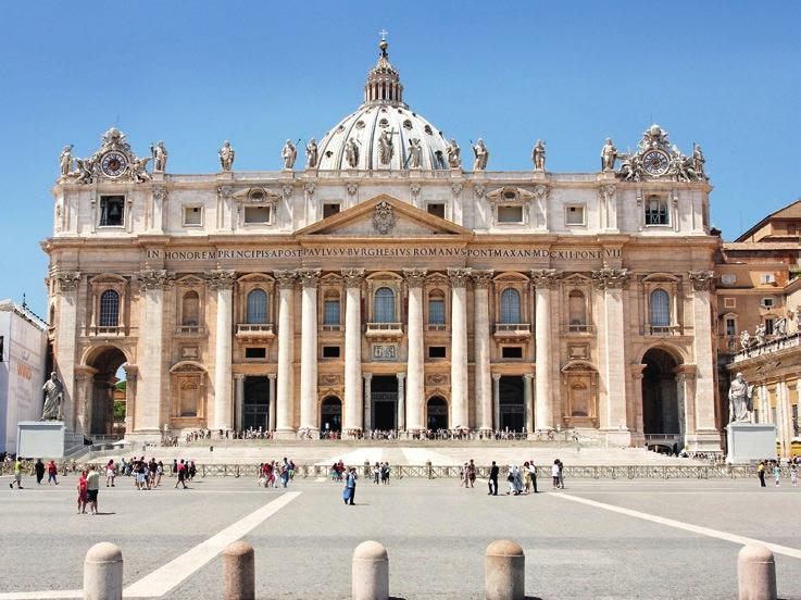 24 Pilgerreisen Blick auf den Petersdom Rom mit Ausflug Orvieto und Frascati Die Highlights der Ewigen Stadt verstehen es immer wieder, uns in ihren Bann zu ziehen.