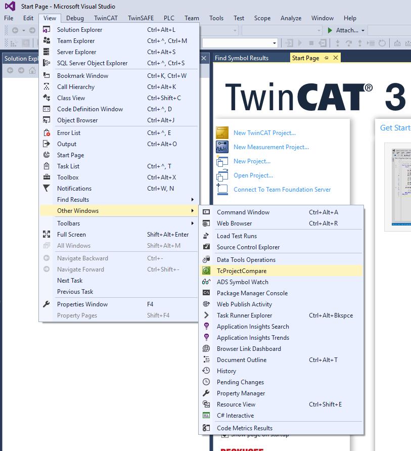 Project Compare Tool XML-Vergleich von TwinCAT Objekten Alle TwinCAT Dateien werden als XML-Dateien auf der Festplatte abgelegt.