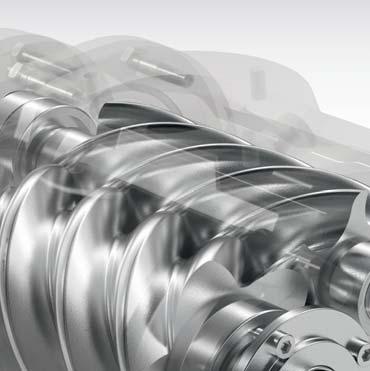 KAESER-Schraubenkompressorblock mit energiesparendem SIGMA PROFIL Antrieb Keilriemenantrieb mit automatischer