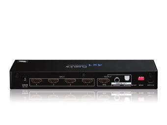 ProSpeed Series PS410 High End 4x1 HDMI Umschalter mit integriertem Signalverstärker 4K, 3D und Audio Return Channel (ARC) Unterstützung ARC digital via Coax und Toslink 24 kt.