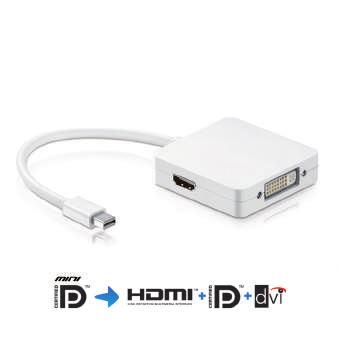 iseries IS040 Zertifizierter Mini DisplayPort/DVI+HDMI+DisplayPort Adapter Präzisions-Steckkontakte Mini DisplayPort Stecker auf DVI-D (24+5) / HDMI / DisplayPort Buchse *nicht bidirektional* 100%