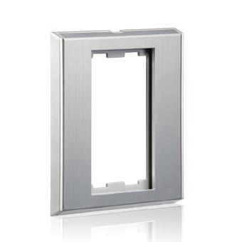 ID-WP-FRAME-1 Montagerahmen 2-fach 2-fach Montagerahmen für Anschlussblenden Material: Metall Farbe: Grau / Silber Größe: