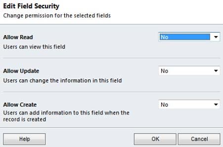 5.3 Security Field Security 125 Field security allows to lock and protect certain fields in a record.
