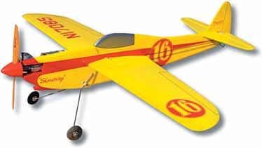 Der Shoestring taugt auch als standfester Fesselflugtrainer oder als Sportflieger. Spannweite: Tragflügelinhalt: Länge: Motorisierung: Shoestring C/L BIY 610 mm 9 dm² 622 mm (.10-.
