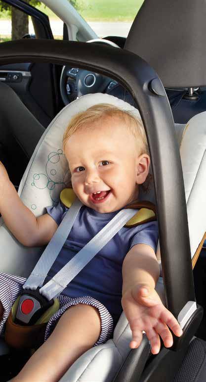 Sicherung von Babys im Auto.