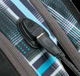 strap with safety whistle > > 4 Zippfächer 4 zippered compartments > > Hauptfach mit gepolstertem Laptopfach main compartment with padded laptop