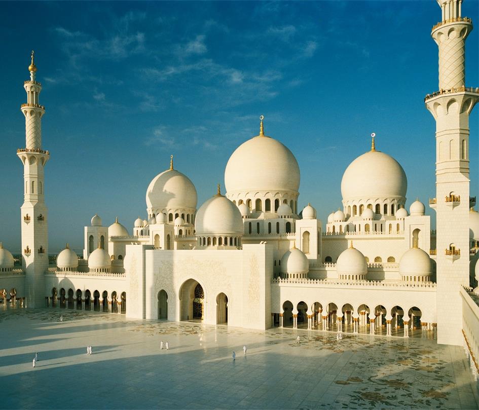 TAG 4, TRADITION UND KULTUR Scheich Zayed Moschee Heritage Village (Kultur-Erbe Viertel) Tea time im Emirates Palace Dhow Fahrt mit Abendessen Abu Dhabi, die Hauptstadt Entdecken Sie eine perfekte