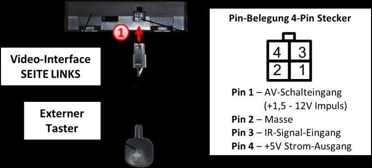 8-Pin Stecker des Video-Interface verbinden.