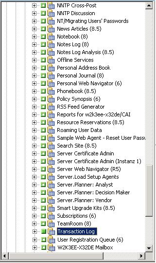 Datensicherung 3. Klicken Sie auf den Lotus-Domino-Server, der die zu sichernde Datenbank enthält.