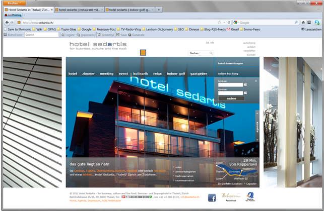 Das sieht der Profi Pagetitle URL 33 Das sieht eine Suchmaschine <meta name="title" content="hotel Sedartis in Thalwil,
