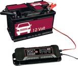 6V-Batterien Motorrad-Modus 14,4V 1A für 12V-Batterien Ladekabel mit umgekehrter Polarität Kurzschlussanzeige (LED blinkt) oder Batteriedefekt (LED an) Ladezustandsanzeige, LED blinkt/ist an bei 50%