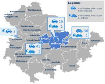 Status Quo in der Impulsregion Car Sharing Seit 2002
