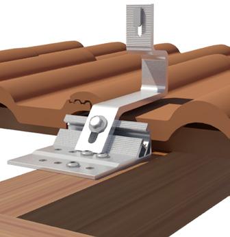 Für die unterschiedlichen Dachziegelabmessungen werden Dachhaken mit geeignet langen Adapterplatten angeboten, um die entsprechende seitliche Verstellbarkeit zu realisieren.