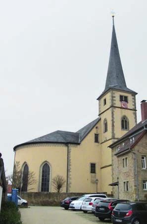 Jakobus in Franken Großlangheim Markt / Ufr. I. Dekanat Kitzingen II. Pfarrkirche, Turm von 1400, Langhaus 1596, 1821/22 erweitert, Patrozinium St. Jakobus d. Ä. 4. Februar 1436 belegt. III.
