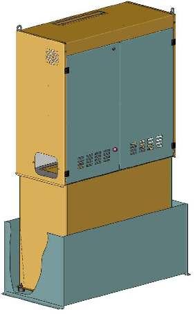 Maschinenraumlose Ausführung mit Aufsetzschrank Execution machine room less with cupboard B1 3 T1 Druckanschluss rechts od.