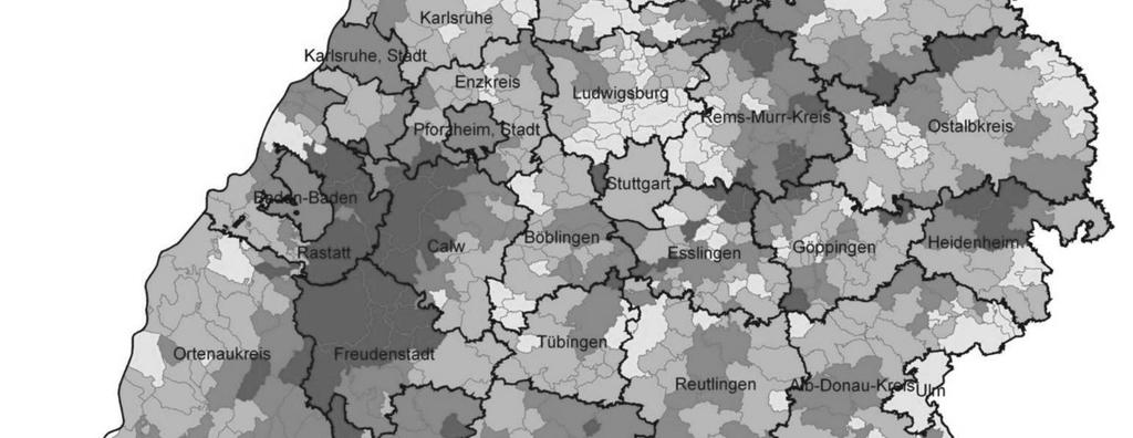 2: Waldrestholzaufkommen in den Gemeinden Baden-Württembergs (Periode 1987 2002) Einen wesentlichen Schritt im Bereitstellungsprozess stellt die Erfassung dar,
