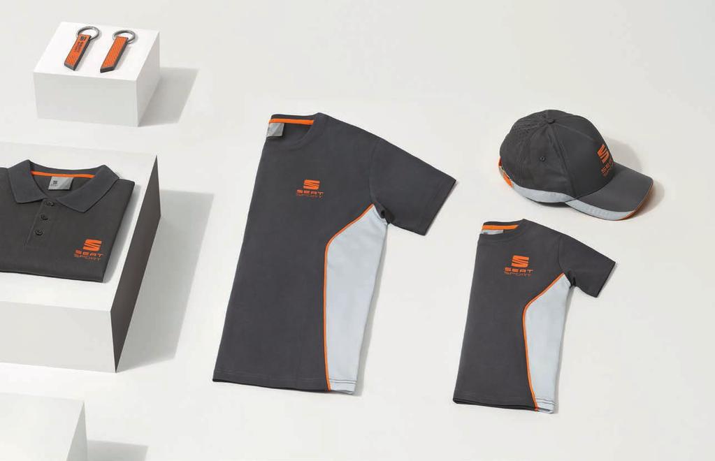 KINDER-T-SHIRT Kinder-T-Shirt, inspiriert von der SEAT Motorsport Teambekleidung. Material: 95 % Baumwolle, 5 % Elastan. Größen: 4 bis 10 Jahre. Farbe: Atom Grau, CUPRA Grau, Cup Racer Orange.