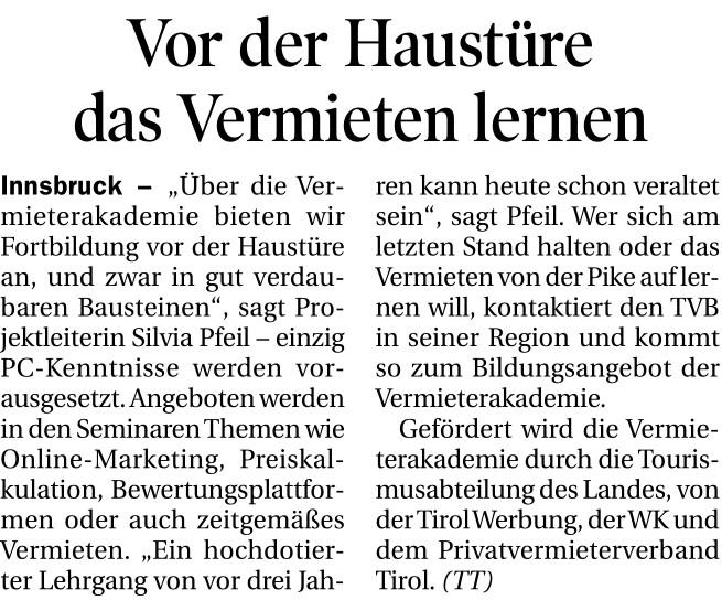 Tiroler Tageszeitung / Ausgabe Imst, Ausgabe Landeck, Ausgabe Kufstein, Ausgabe Kitzbuehl, Ausgabe Osttirol, Ausgabe Innsbruck,